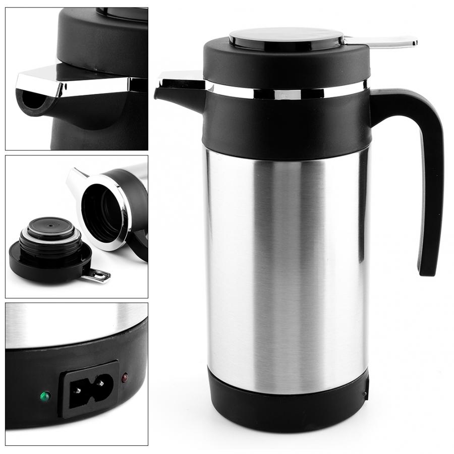 1000ml elkedel rustfrit stål bil el -kedel kaffe te vand varmekop 12v 120w vand varmekop