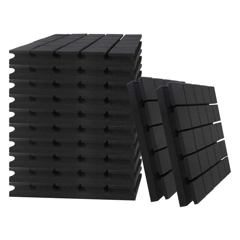 12 Pcs Sound-Absorbing Foam Board,Studio Wedge-Shaped Brick, Sound Insulation Board Wedge-Shaped Board, 25 Square: Default Title