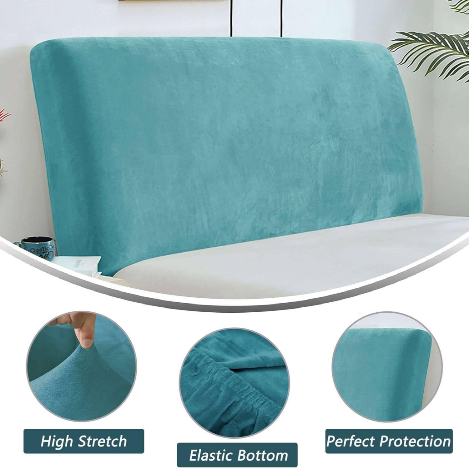 Copertura Per Testiera Per Letto, Copri Testiera Letto Una Piazza E Mezza Velluto Fodera Elastica Protezione Copritestiera Matrimoniale Fodera Testata Lavabile Cover ( Color : #17 , Size : 120cm(47inc
