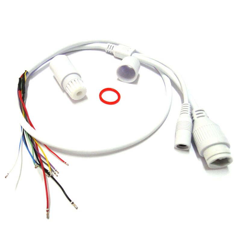 CCTV POE IP network Camera video power cable 60cm RJ45 female connector for PCB Module with Terminals: white