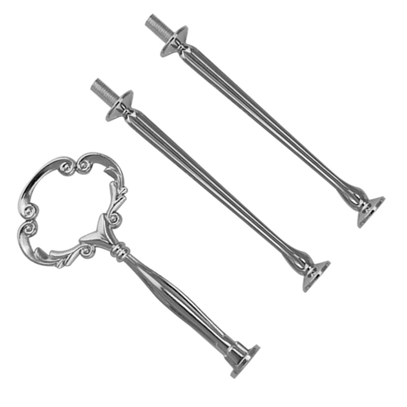 3 Tier Golden Cake Stand(5 SETS) Holder,Crown & 5Set 2 3 Tier Cake Plate Stand Heavy Metal Center