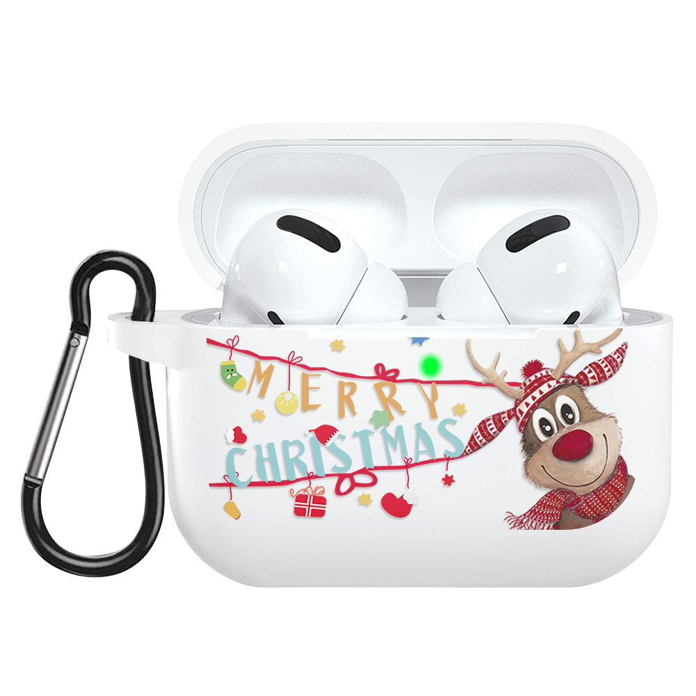 Julår för apple airpods 3 fodral mjuk silikon matt coque bluetooth trådlöst hörlursfodral för air pods pro: Kpet-bd-sdyoulu 3d