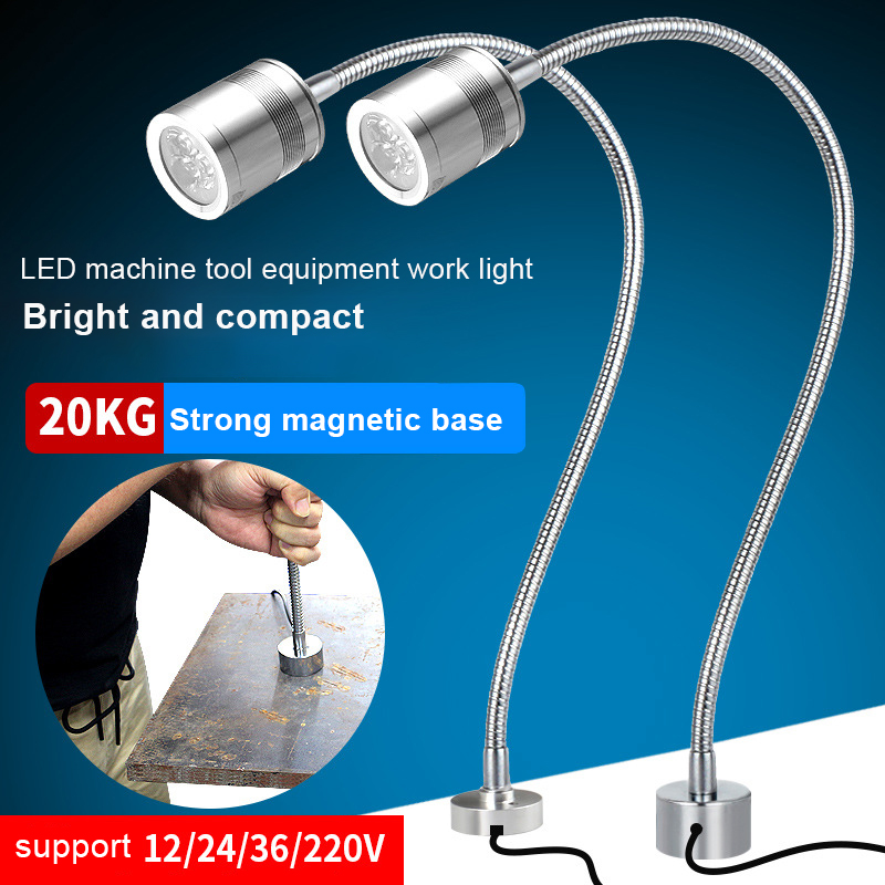 220V Led Bureau Lamp Lange Arm Slang Mechanische Verlichting Lamp Multi-Stijl Base Hoogtepunt Metalen Machine Tool werken Licht