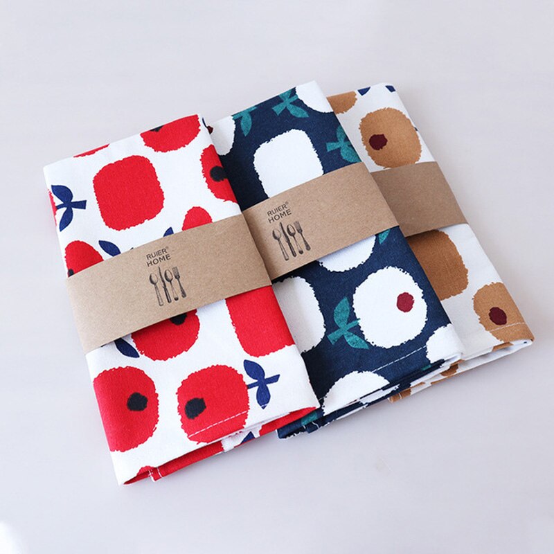 1pc Ins Cotton Placemat Table Napkin Tablewares Mats Pads Family Visit 32x42cm 12.6"x16.5"
