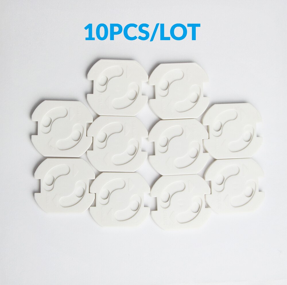 10Pcs/Set Baby Safety Rotate Cover 2 Holes EU Socket Cover Kids Electric Protection Socket Covers Plastic Baby Socket Protection