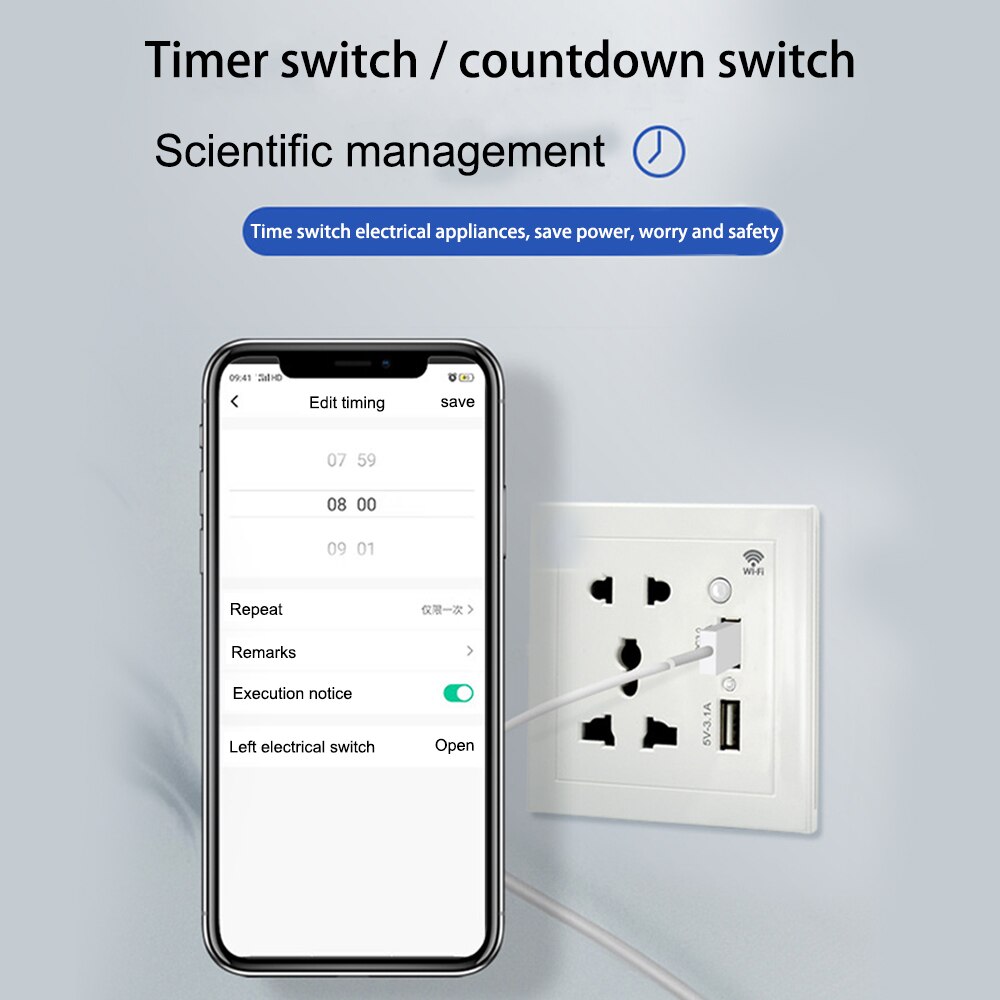 WiFi Smart Socket Wireless Universal Outlet Power Control Sockets USB Charger Adapter Work With Google Assistant Alexa Dueros