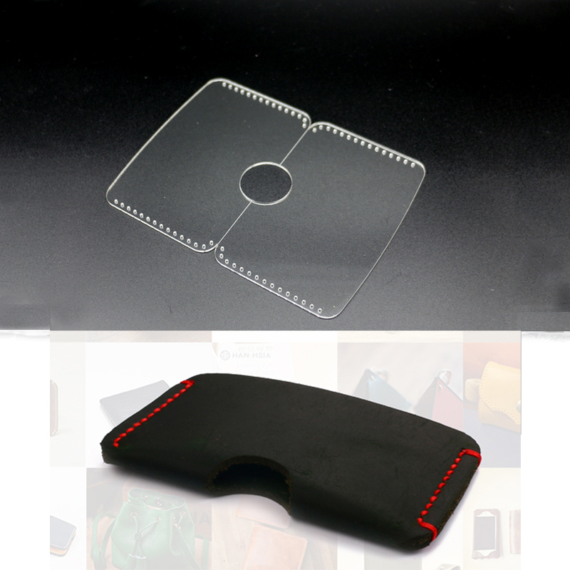 10x6cm DIY leather acrylic card holder bag sewing pattern template