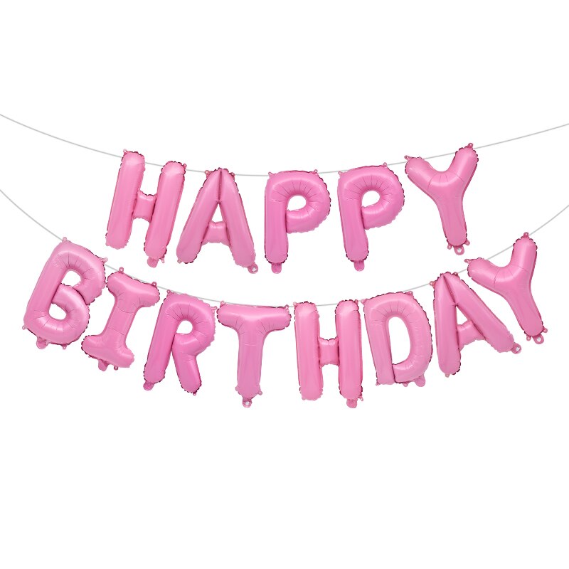 Ballons joyeux Anniversaire or Rose 13 pièces, ballon avec lettres en aluminium, décoration de fête d'anniversaire pour enfants et adultes, ballons à Air pour Anniversaire de mariage: pink