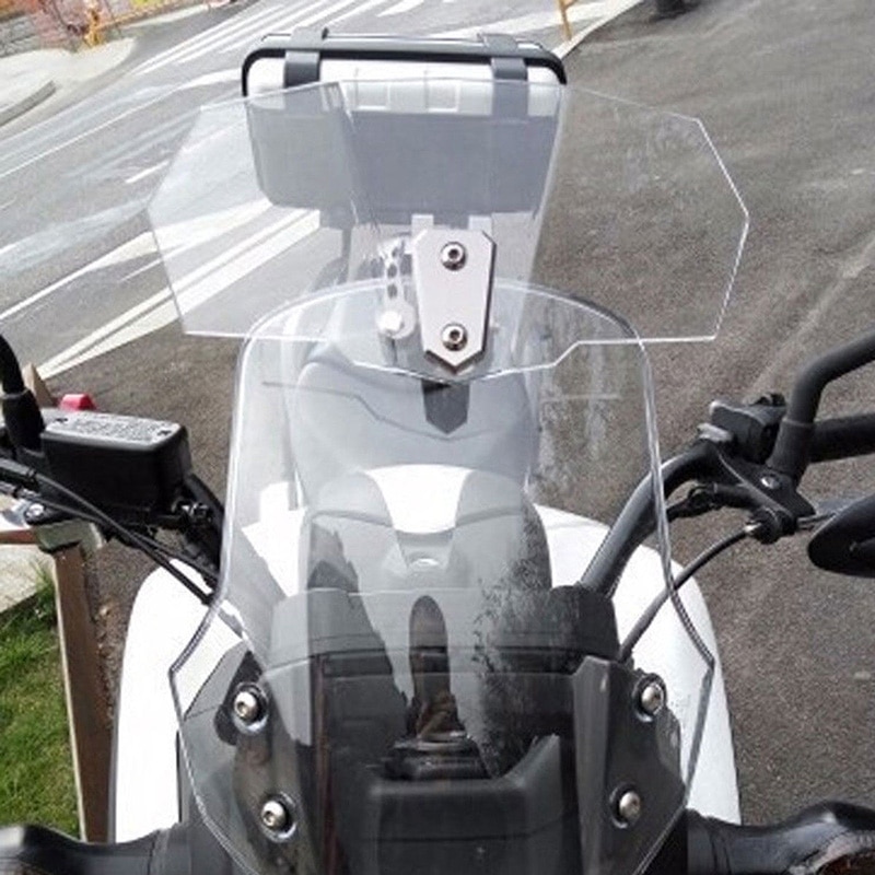 Universele Verstelbare Motorcycle Voorruit Extension Voorruit Spoiler Wind Deflector Transparant Glas