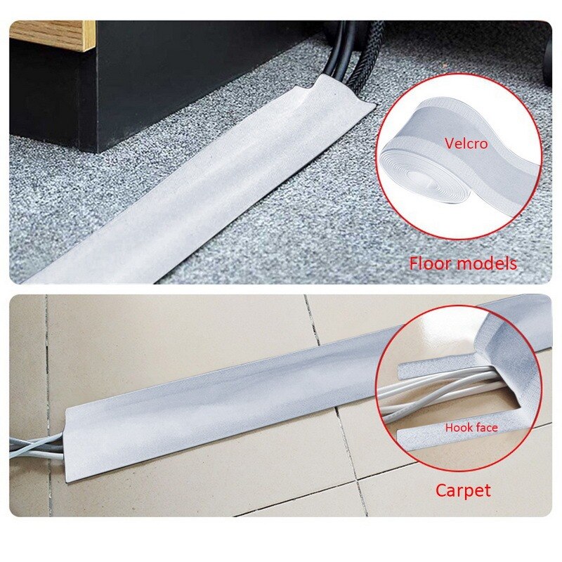 1/3M Soft Adjustable Hook And Loop Office Desk Wire Cable Cover For Floor/Carpet/Trunk/Desk Office Supplies
