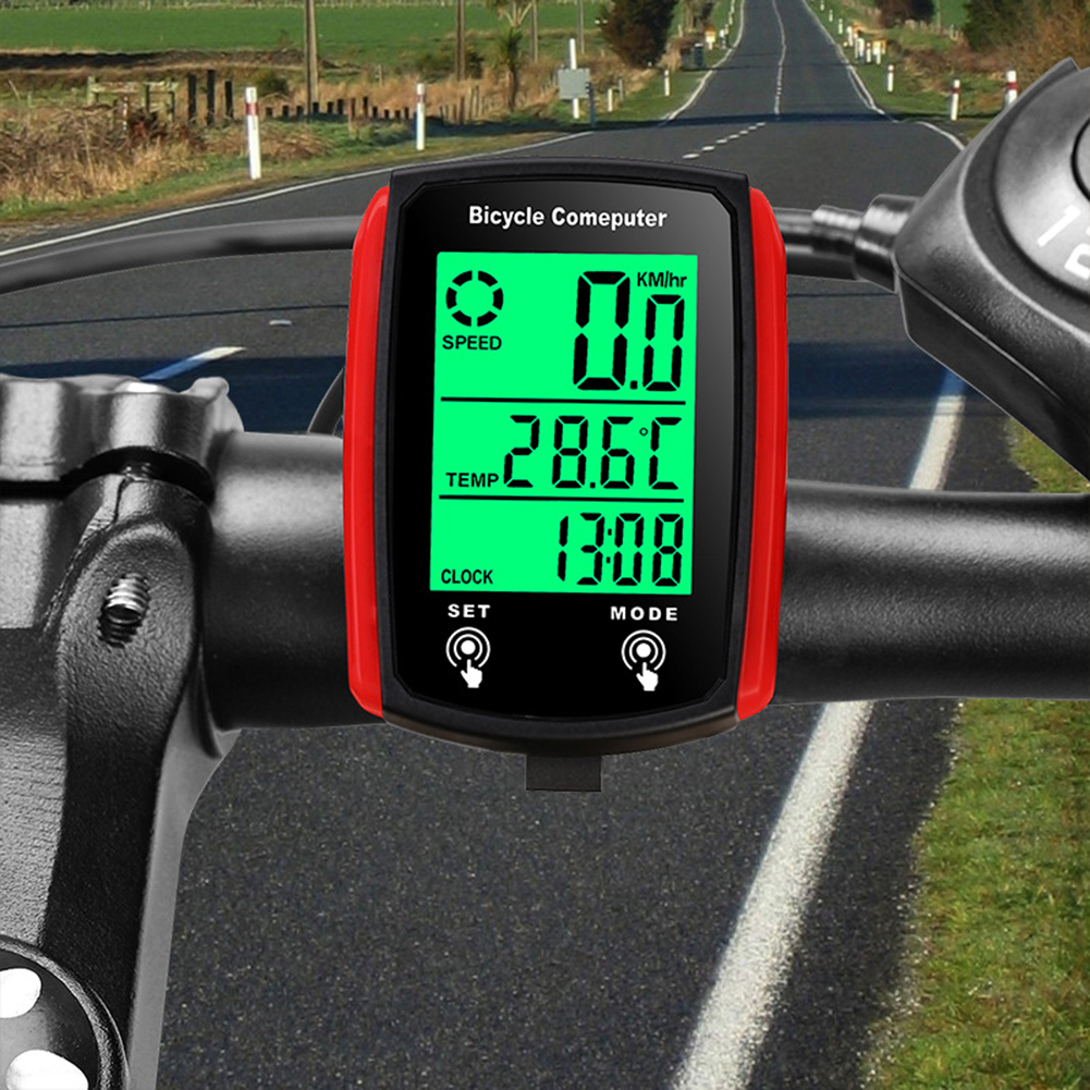 Fahrrad verdrahtet Tacho Fahrrad LCD Computer Geschwindigkeit Kilometerzähler Englisch Fahrrad Kilometerzähler Temperatur Anzeige Fahrrad Teile