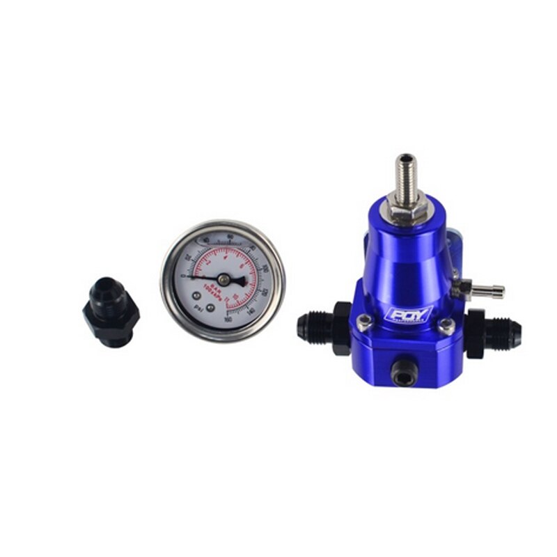 Reso Universele 30-70 Psi Auto Fuel Pressure Regulator Gauge 3 AN6 Fitting 3 Wasmachines Kit: Blue