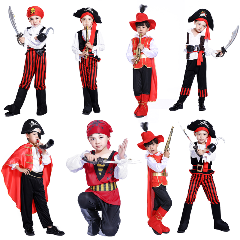 boys pirate captain Halloween costume masquerade costume performance clothing Children's costumes