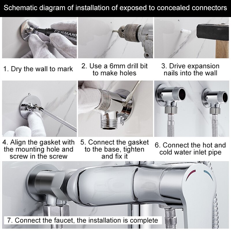 Badkamer Kraan Douche Vervangen Deel Verstelbare Adapter Massief Messing Wall Mounted Breedte Vervanging Hoekstopkraan Accessoires