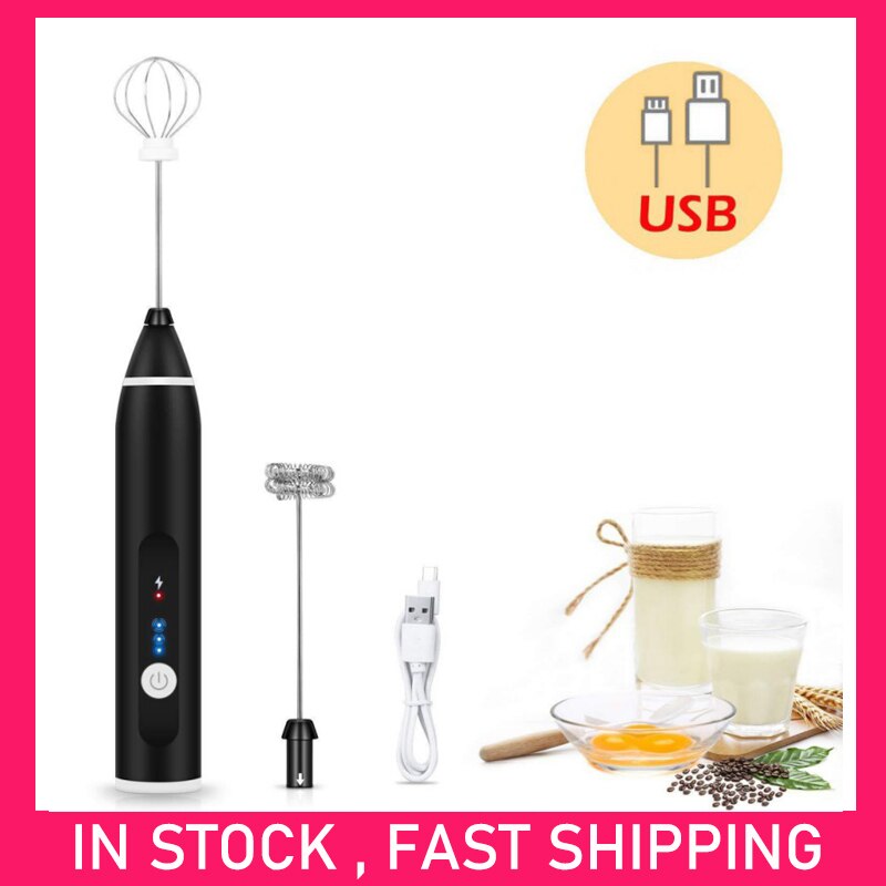 Whisk Batidor de huevos de 3 velocidades, batidor de café, leche, batidor de huevos, agitador, batidor USB recargable, egg beater batidor herramienta batidora de alimentos de mano egg beater batidor batidora de mano