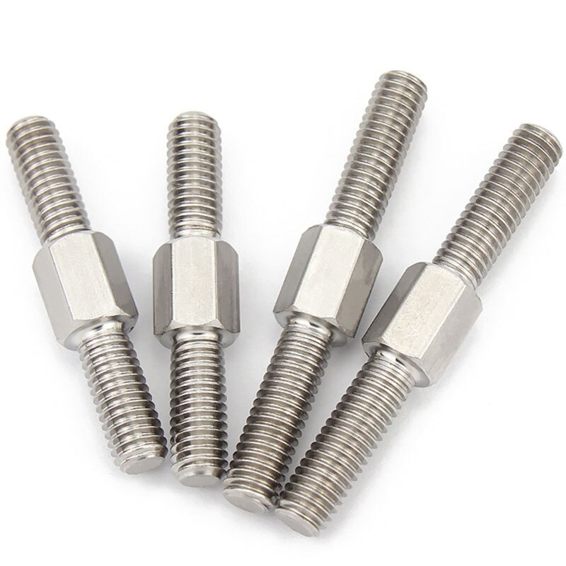 M8 304 Stainless Steel Left hand and Right - hand Double End Thread Tight Adjustable Push Rod Stud Screws Bolts