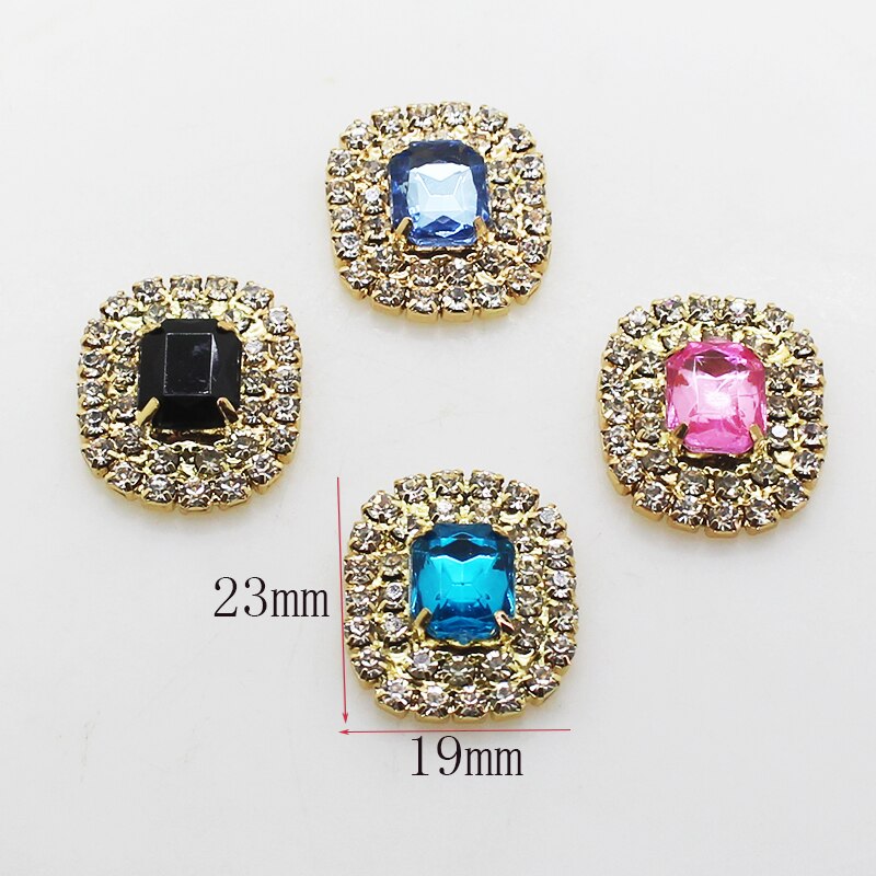 Limited Edition 10 pcs 23 * 19mm Metal Rhinestone Jewelry Diy Crystal Hat Embellished Wedding Invitation Clothing Accessories