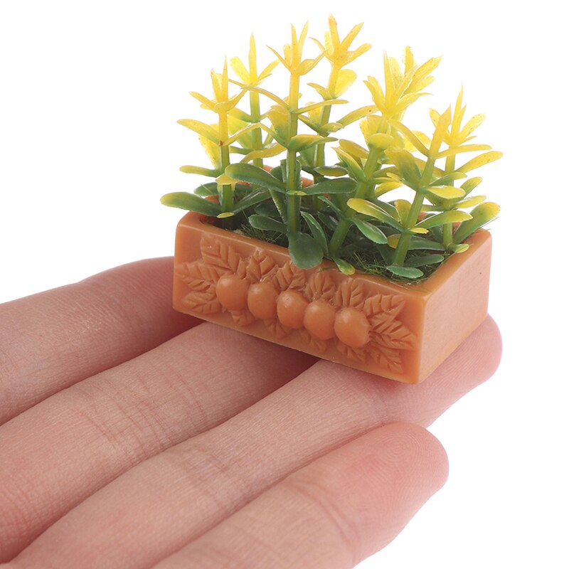 1/12 blomster miniature simulation mini grøn plante plante diy dukkehus tilbehør kid legetøj