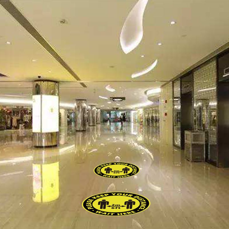 Round Circle Sticker Keep Social Distance Safety Floor Sign People Gathering Control Paster