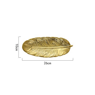 Goud wit keramiek kleine walvis sieraden beugel ring ketting oorbellen opberglade zeepkist lade: Gouden bananenblad-s