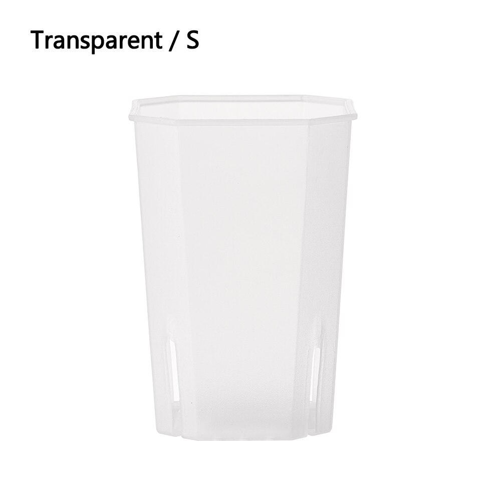Plastics Side-opening Octagonal Square Pot Succulent Flowerpot Resin Vientiane Potted Plant Transparent Gardening Tool: Transparent S