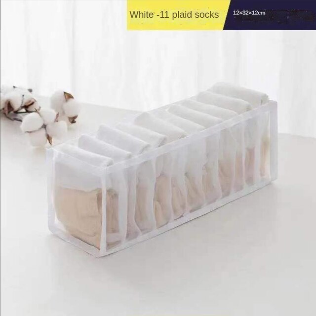 Unterwäsche Organizer Kleidung Schränke Kasten Wandschrank Zimmer Organisatoren Faltbare Schublade Heimat Organisation Unterwäsche Socken Lagerung Boxs: Weiß 11 Netz