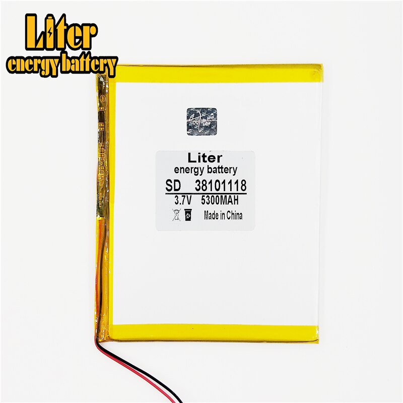 Polymer 5300mah 3.7V 38101118 smart home Li-ion battery for 8inch 9inch 10inch