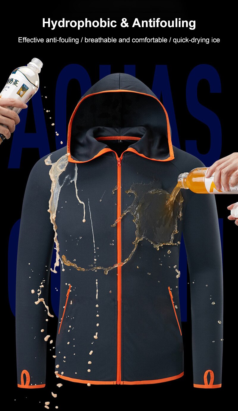 Hidrofóbico respirável roupas de pesca dos homens camisas de pesca à prova dwaterproof água manga longa jaqueta de pesca de secagem rápida roupas de pesca