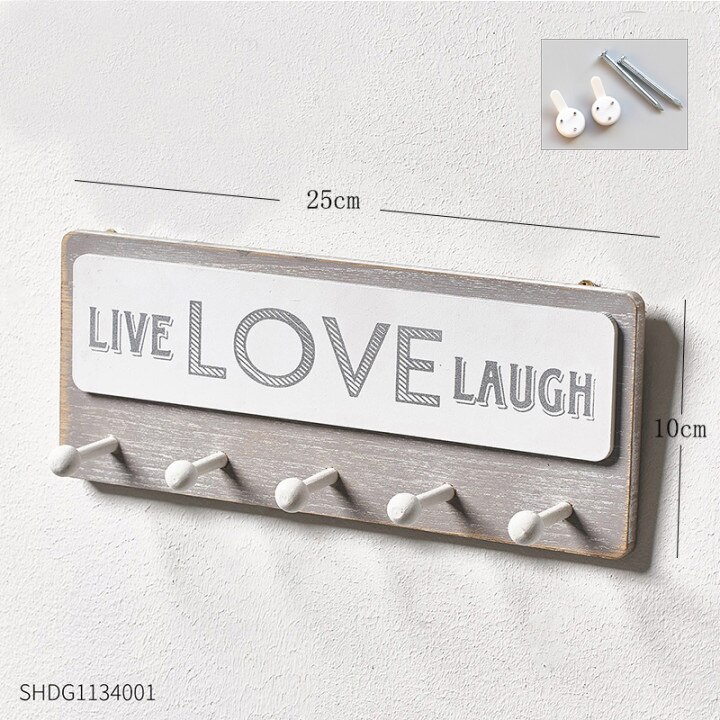 Minimalist Key And Mail Holder Wall Hooks Home Decoration Coat Hanger Nordic Hook Wall Wood House Shape Key Hanger Holder: Five Hooks