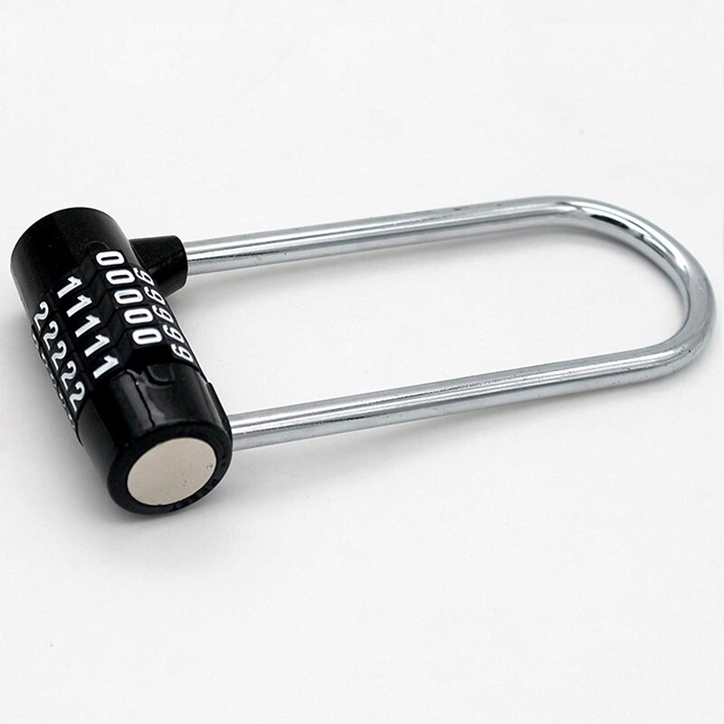 5 Dial Password Combination Lock Antitheft Alloy Steel U Shape Lock Padlock Glass Door Locks Bicycle Motorcycle chain lock