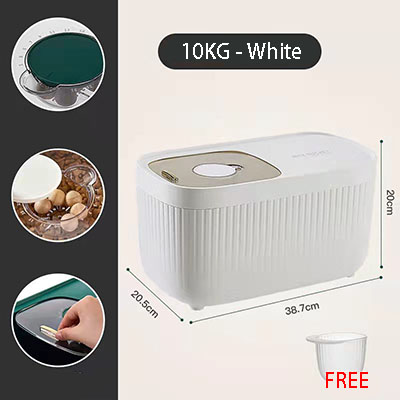 Pet Food Storage Container Kitchen Container 5kg-10kg Bucket Household Storage Moisture-Proof Rice Box Dog Dry Food Bucket: large size white