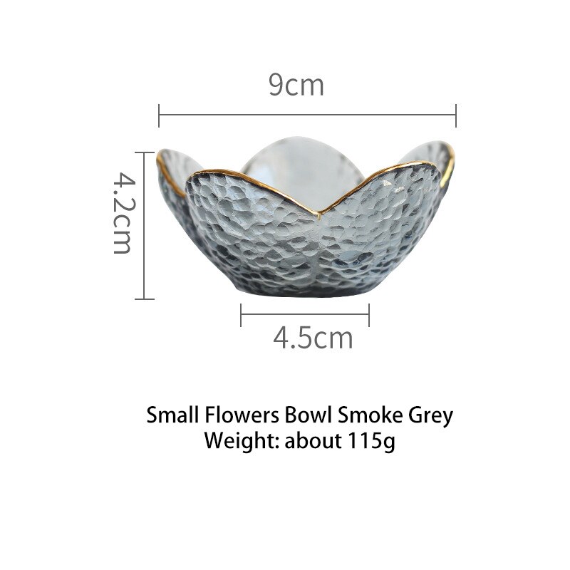 1PC zastawa stołowa ręcznie Phnom Penh kwiat szklana miska sałatka owocowa talerz talerzyk deserowy wysokiej jakości szklana zastawa stołowa: Soot mały