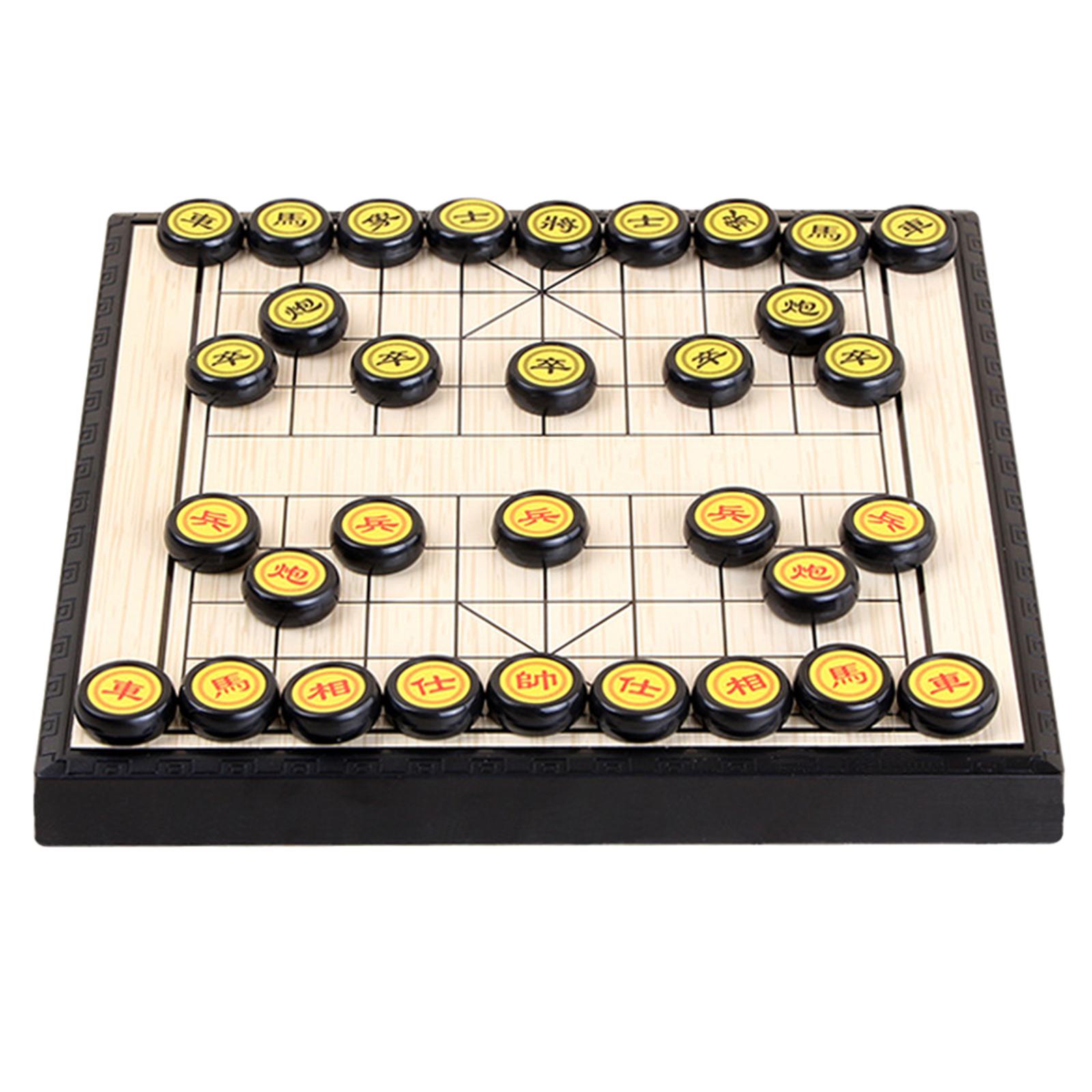 Chinese Chess Competition Games Folding Magnetic Chinese Xiangqi Chess Board Travel Games Board Game For Two Players: 28.5x28.5x1.7cm