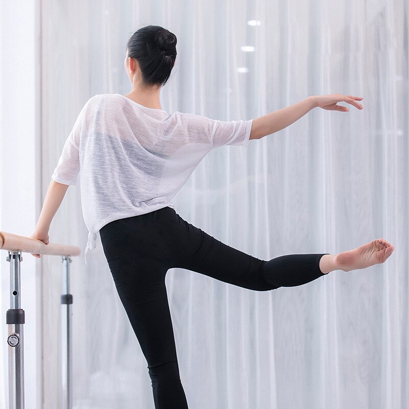 Top de Ballet Latino para danza del vientre, blusa transparente, disfraz para mujer, Ropa de baile de vientre, ropa de bailarina