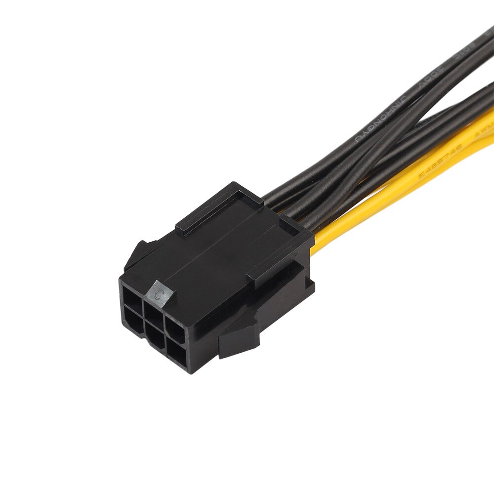 PCI-Express PCI-E 6-pin to 2x 6+2-pin (6-pin/8-pin) Power Splitter Video Card Power Extension Adapter Cable 20cm