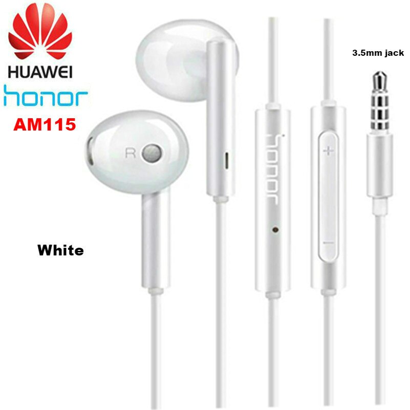 Original Huawei Earphone am116 Honor AM115 Headset Mic 3.5mm for HUAWEI P7 P8 P9 Lite P10 Plus Honor 5X 6X Mate 7 8 9 smartphone