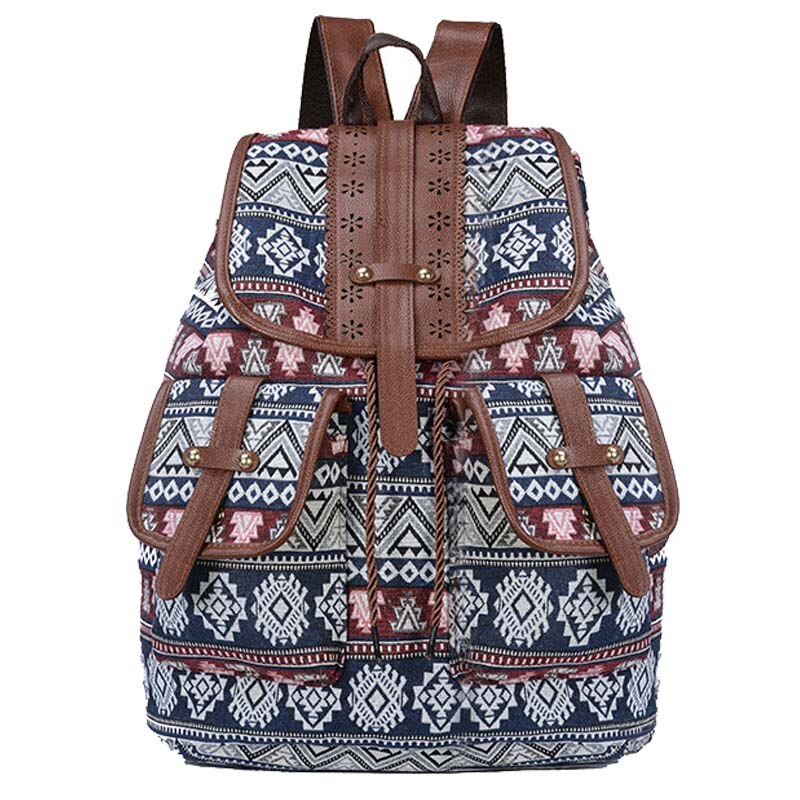 Chuwanglin print canvas ryggsäck kvinnors skolväskor för tonårsflickor casual väska pack andas mochila feminina  d8679: 5