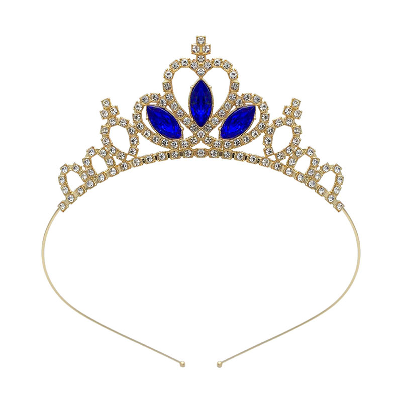 Zanlloy Kids Rhinestone Tiara Princess Headband for Girls Birthday Accessories Bridal Crystal Crown Tiara Wedding Hair Jewelry: Gold-color