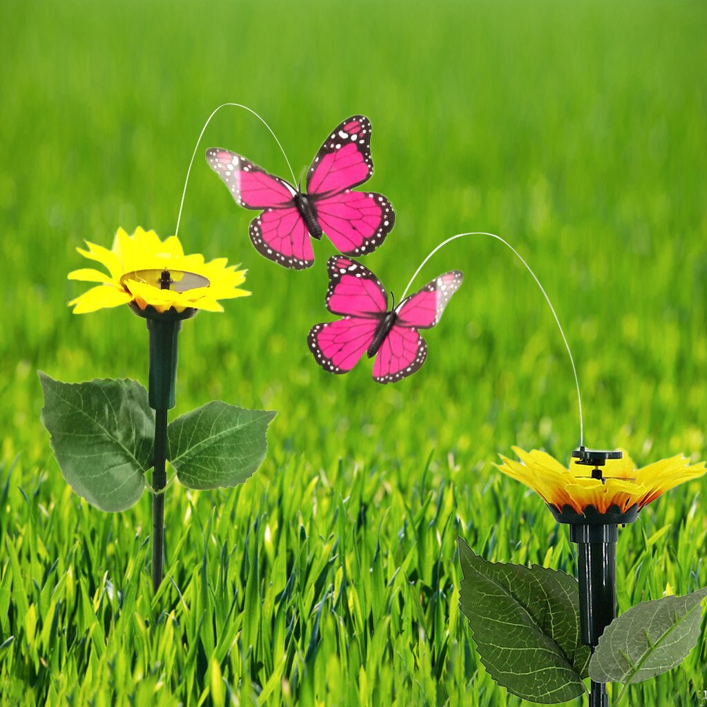 Solar- angetrieben Tanzen Flatternde Schmetterlinge Kolibri Garten Dekor Garten Dekoration Jardin Schmetterling Vogel Gartenarbeit