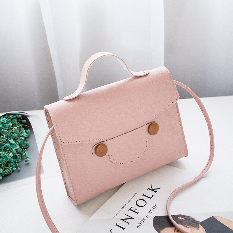 neue Umhängetaschen Für Frauen Casual Candy Farbe Umhängetasche Solide Kleine Quadratische Tasche einfache stil schulter handtaschen: Pink