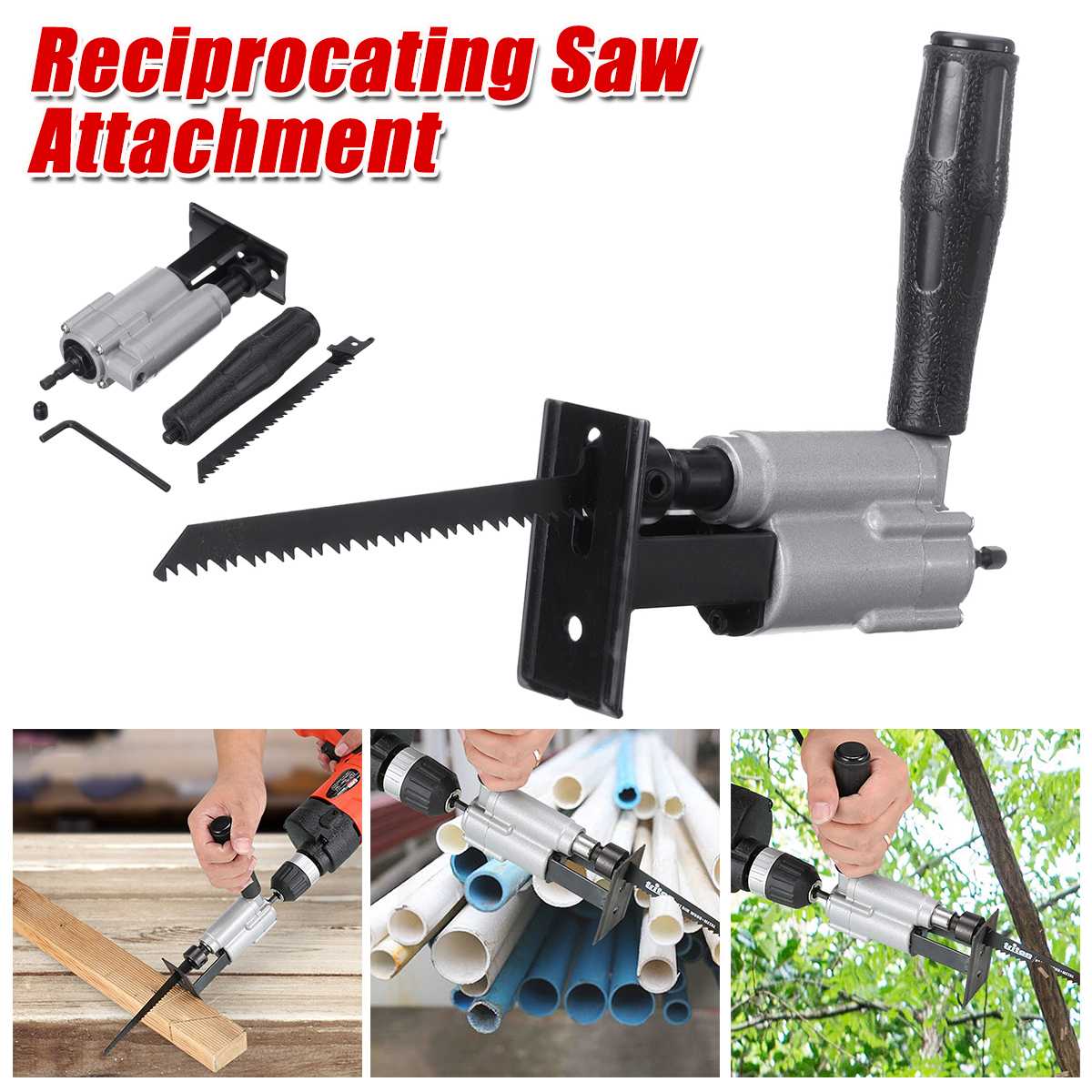 Drillpro Reciprocating Saw Power Tool Reciprocating Saw Metal Cutting Wood Cutting Tool Electric Drill Attachment With Blades