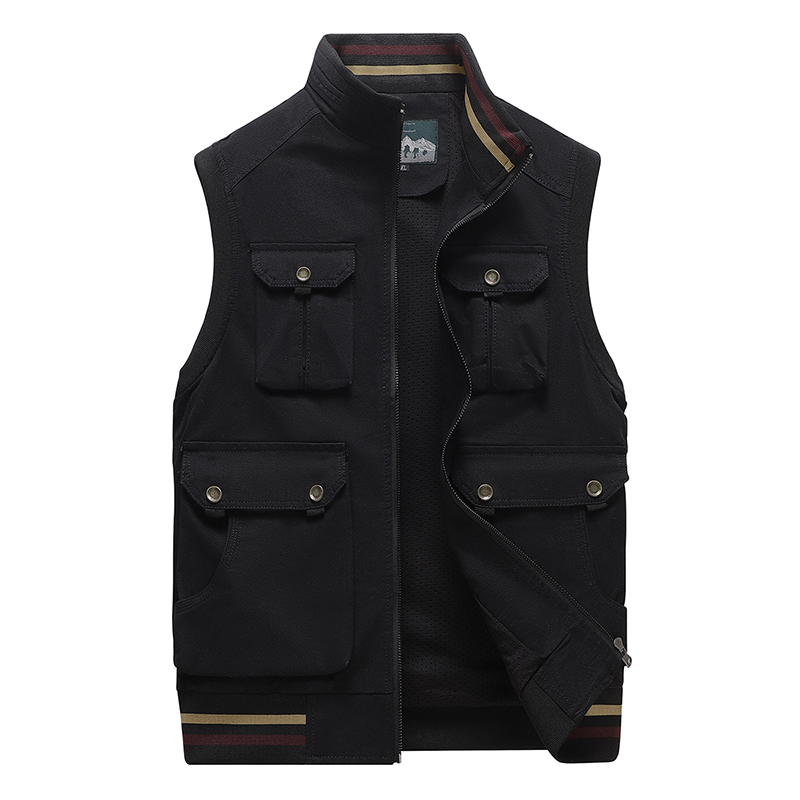 Winter Motorrad fahrer Bergsteigen Männer ärmellose Freizeit Mantel männliche Arbeit Ladung Weste Männer Fotografie Kleidung taktische Jacken: XL / Schwarz