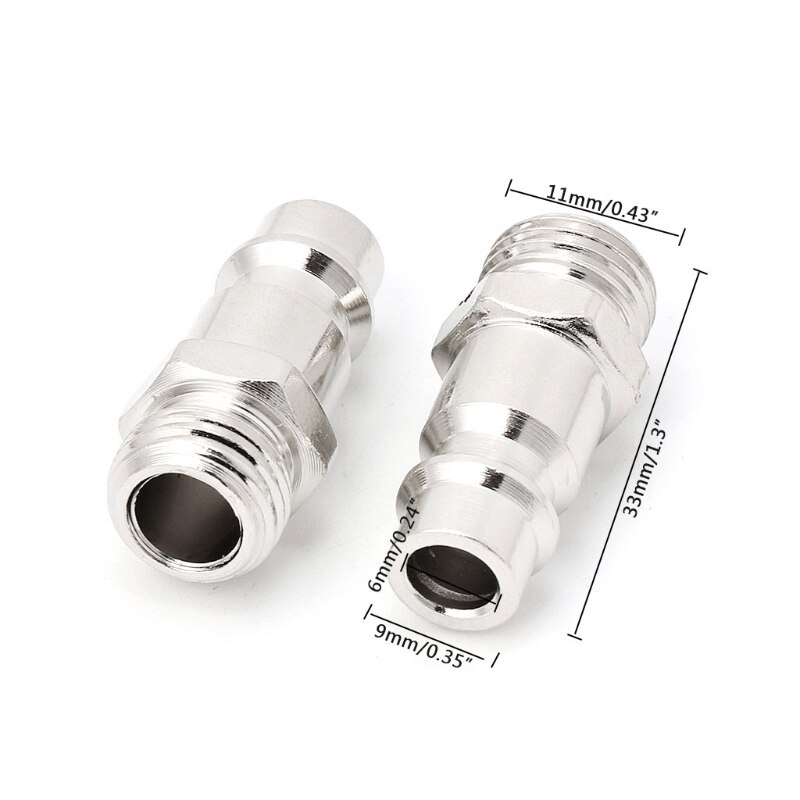 5 Pcs Euro G1/4 Male Thread Air Line Hose Fitting Connector Quick Release Tools