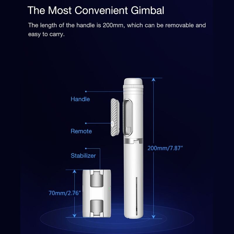 Estabilizador PTZ portátil de un solo eje para iPhone Hua-wei xiao-mi, cámara deportiva para teléfonos móviles