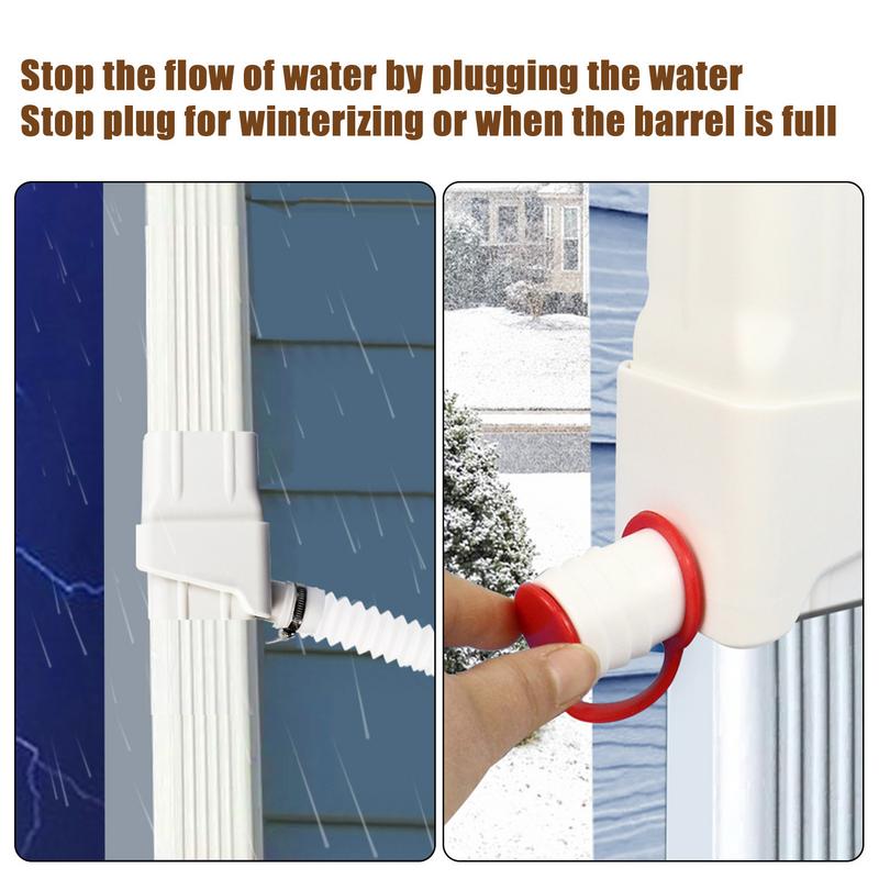 Silicone Plug Downspout Rain Water Collection Diverter Connector System Colander 2x3 In With Silicone Plug Accessory