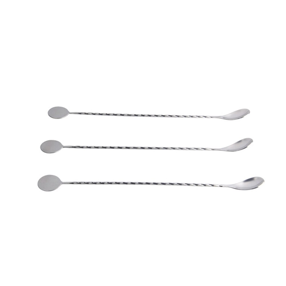 2PCS Stainless Steel Cocktail Pick Threaded Bar Spoon Stick Long Bar Tea Stirring Stick Cocktail Twisted Bartender Tool