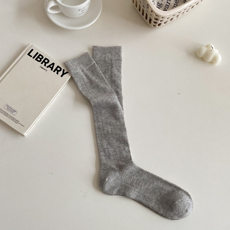 Women Stockings JK Lolita Sweet Girls Long Socks Stocking Japanese Style Solid Color Black White Gray Knee Socks Stockings Women: SKY BLUE