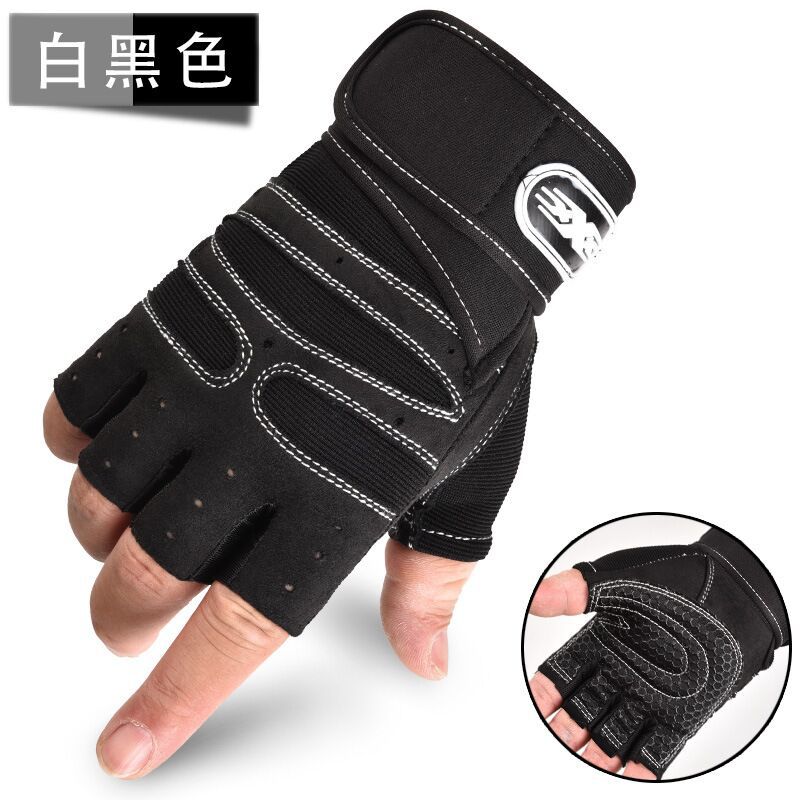 Gym Mannen Handschoenen Fitness Gewichtheffen Anti-Slip Zachte Anti-Shock Motor Half Vinger Dumbbell Training Sport Fietsen Vrouwen Handschoenen: Oranje / XL