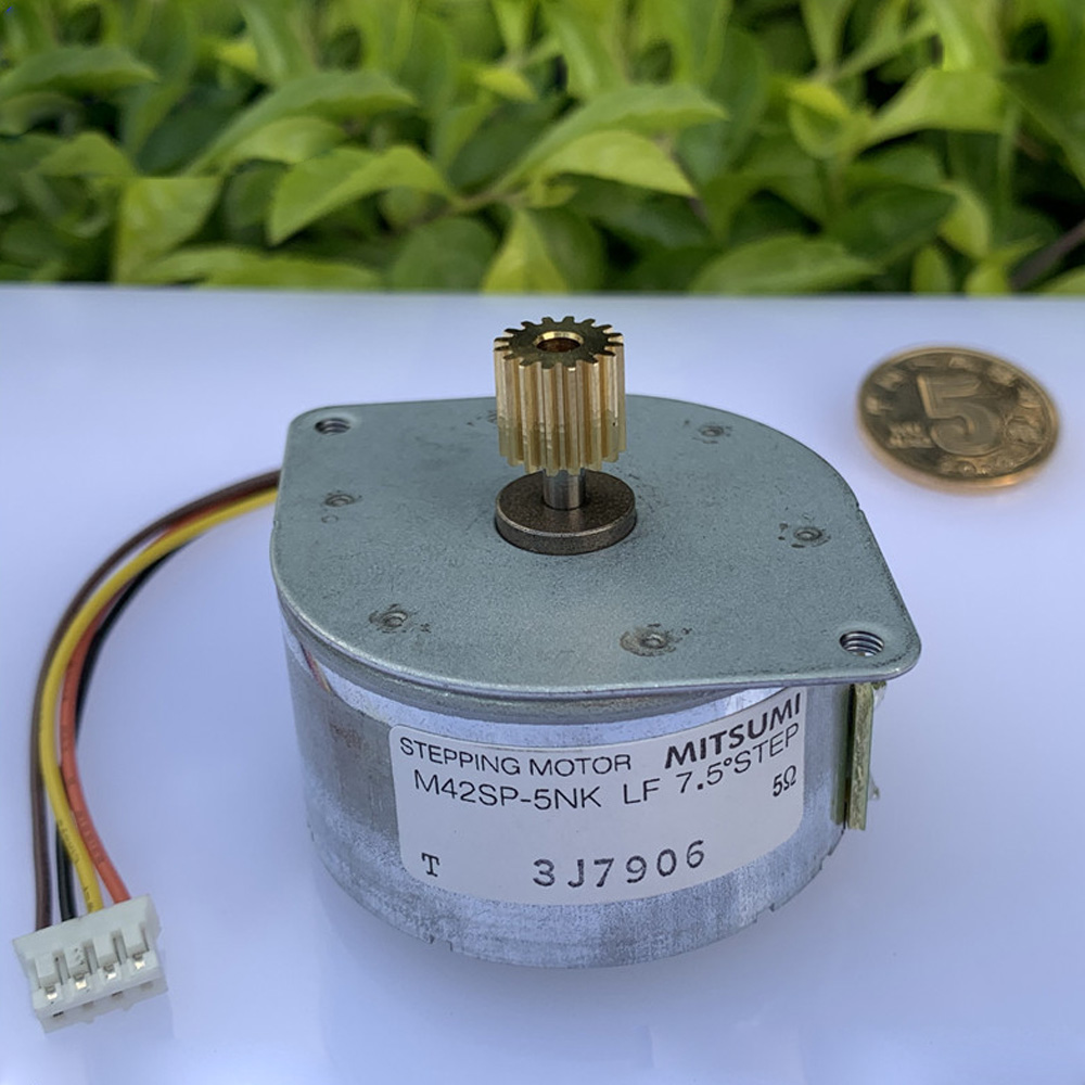 MITSUMI-Motor paso a paso M42SP-5NK DC 24V, 2 fases, 4 cables, 42MM, imán permanente, redondo, gran par, para equipo de escáner de impresora