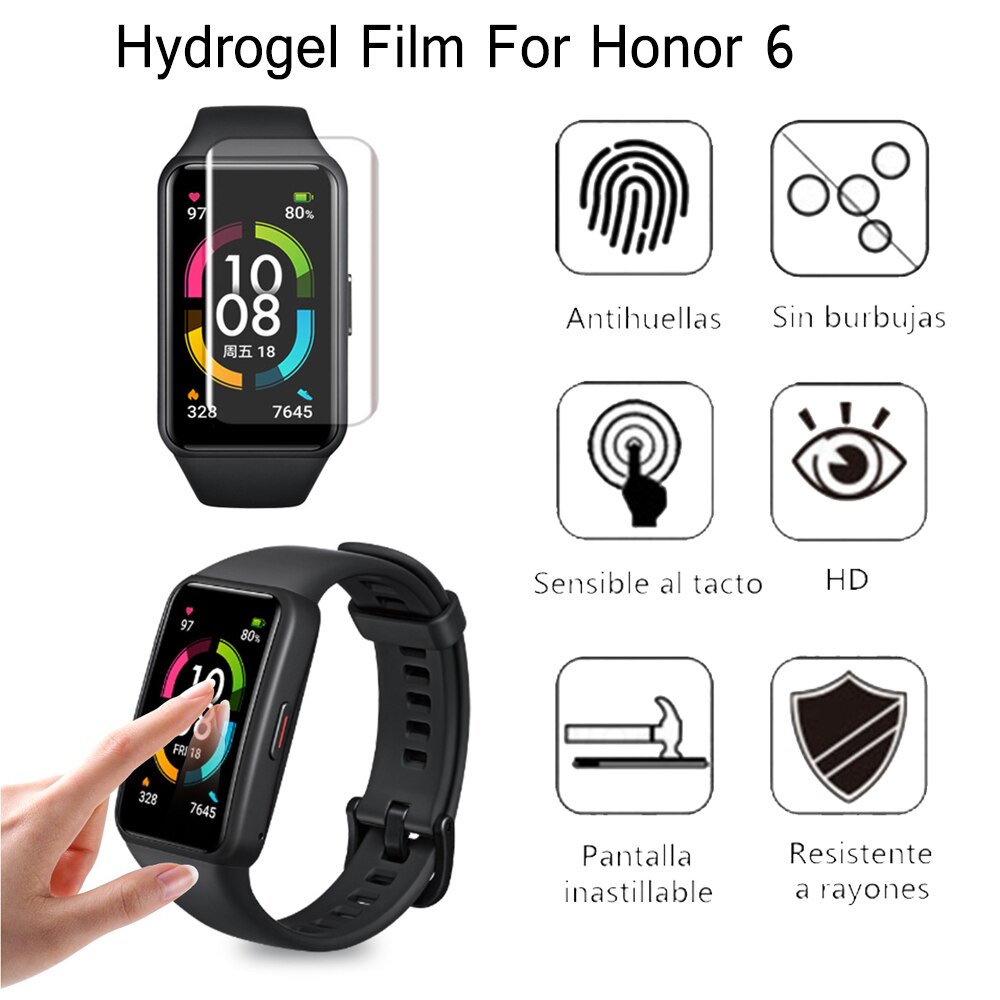 2 Stuks Ultradunne Transparante Hydrogel Clear Beschermfolie Voor Honor Horloge 6 Sport Smartwatch Guard Film Cover Voor Huawei Horloge 6